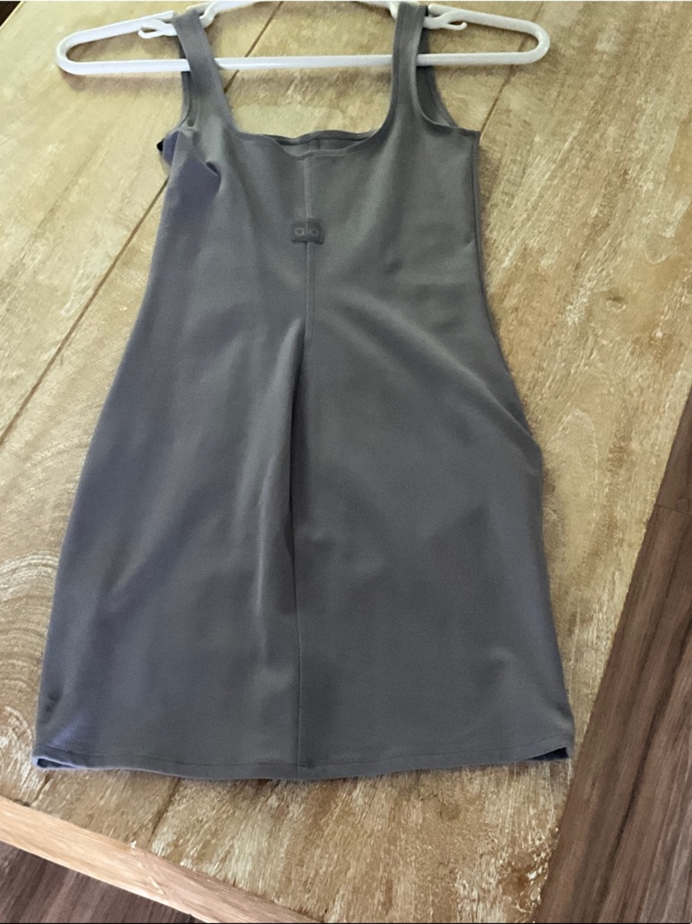 ALO Yoga Slate Gray Square Neck Bodycon Slip - Picture 4 of 6